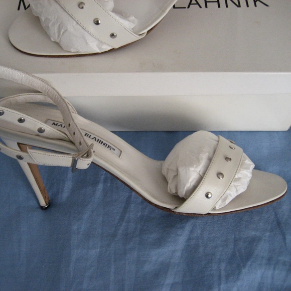 Manolo Blahnik Studded Strappy Heel Sandals - Picture 8 of 16